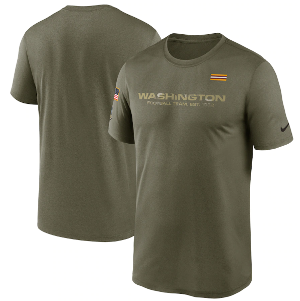 Men's Washington Football Team 2021 Olive Salute To Service Legend Performance T-Shirt Men's Washington Football Team 2021 Olive Salute To Service Legend Performance T-Shirt
